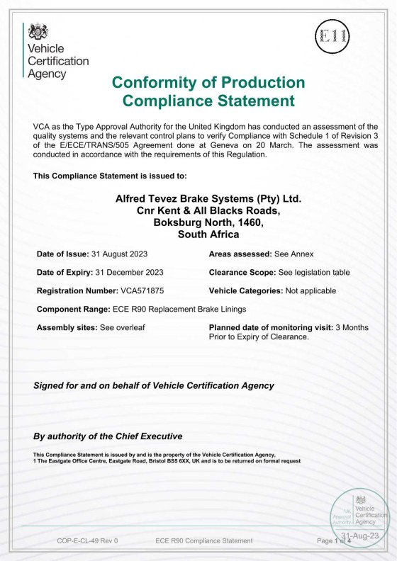 Conformance of production Certificate 2023 featured image